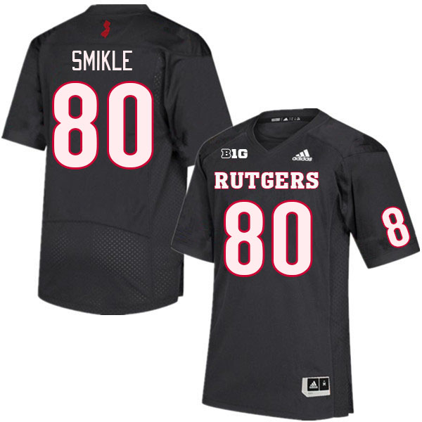 Men #80 Jordan Smikle Rutgers Scarlet Knights College Football Jerseys Stitched Sale-Black